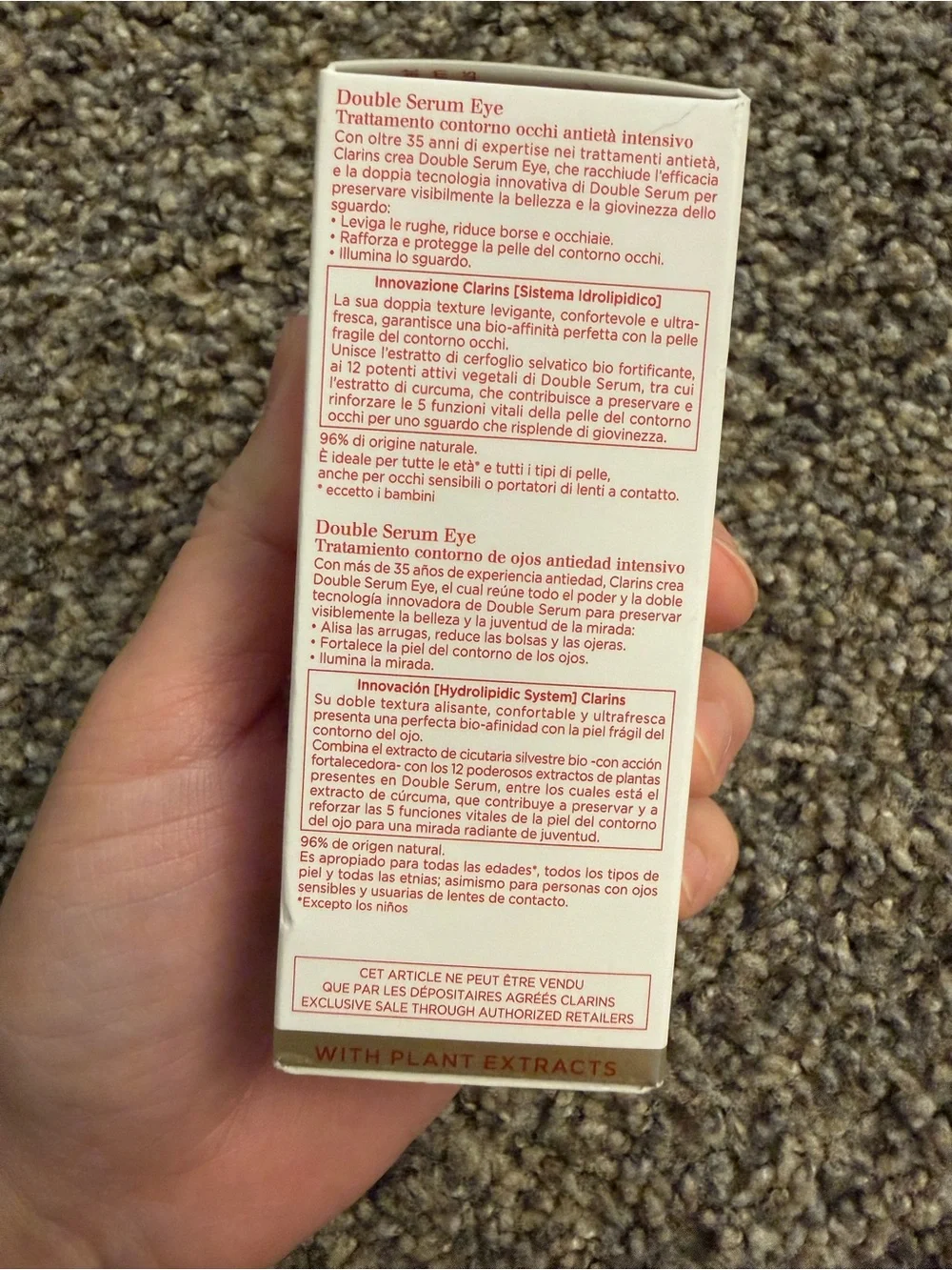 Clarins Double Serum Eye - Gold and Brown Packaging